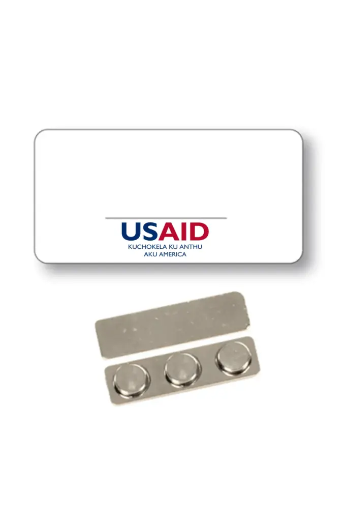 USAID Nyanja - Name Badge  White Metal