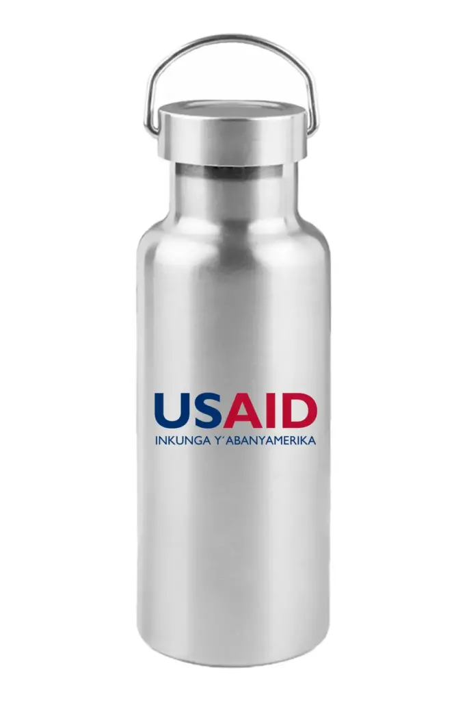 USAID Kinywarwanda - 17 Oz. Stainless Steel Canteen Water Bottles
