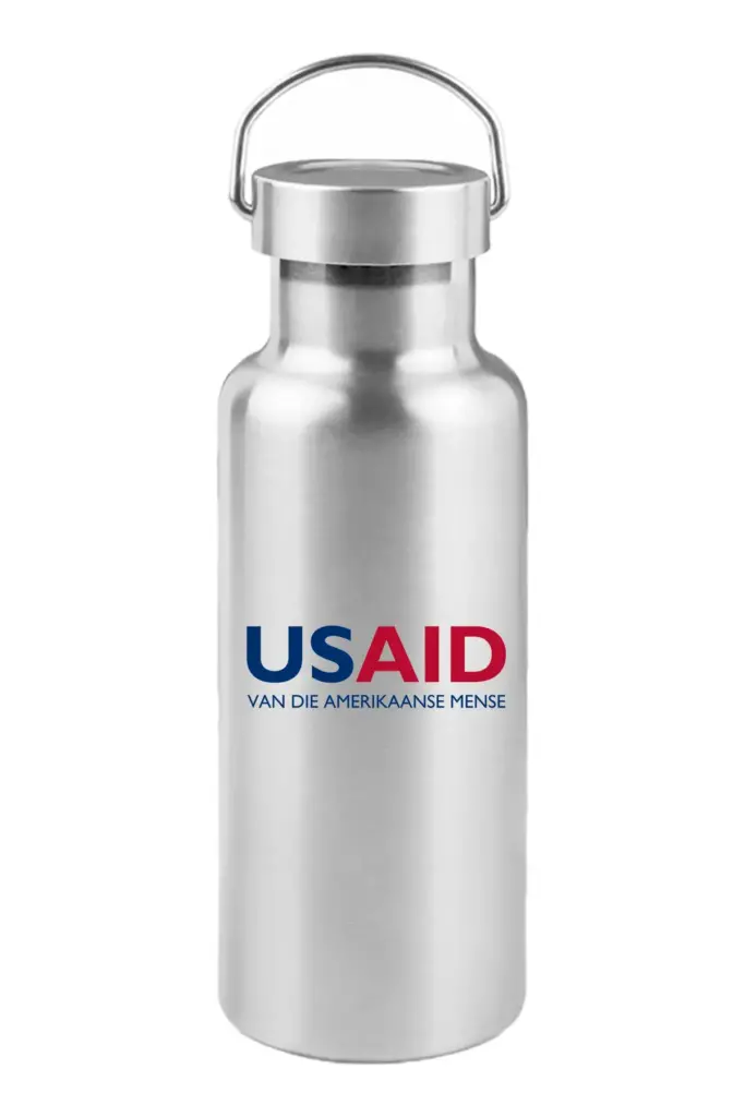 USAID Afrikaans - 17 Oz. Stainless Steel Canteen Water Bottles