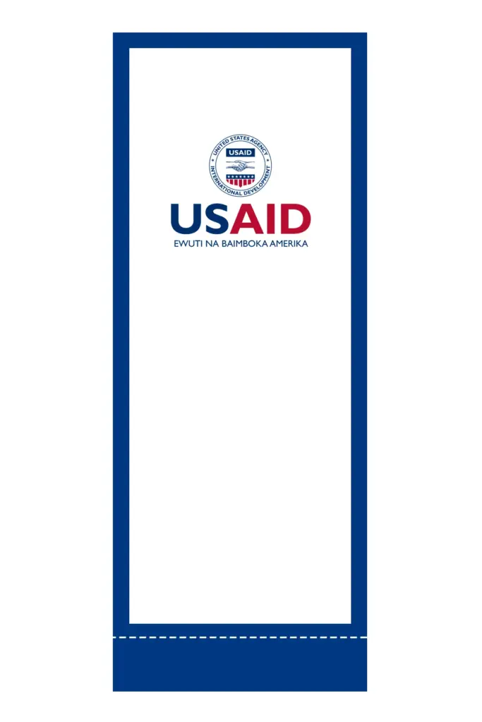 USAID Lingala Superior Retractable Banner - 24" Silver Base. Full Color