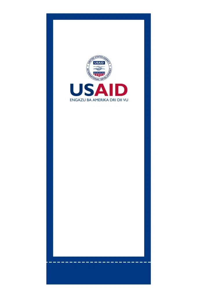 USAID Lugbara Superior Retractable Banner - 24" Silver Base. Full Color