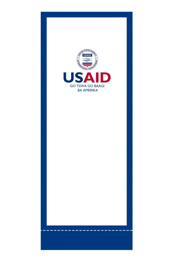 USAID Setswana Superior Retractable Banner - 24" Silver Base. Full Color