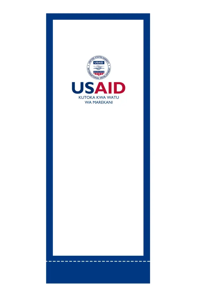 USAID Swahili Superior Retractable Banner - 24" Silver Base. Full Color
