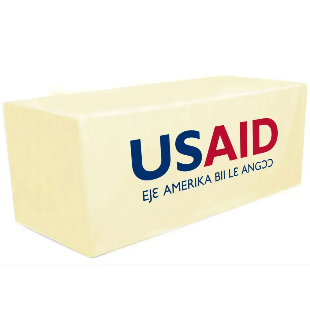 USAID Ga-Dangme - 8' Fitted Dye Sub Tablecloth White