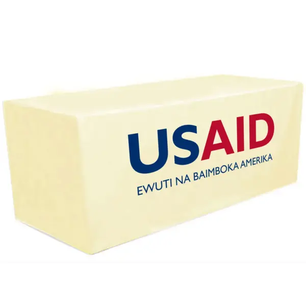USAID Lingala - 8' Fitted Dye Sub Tablecloth White