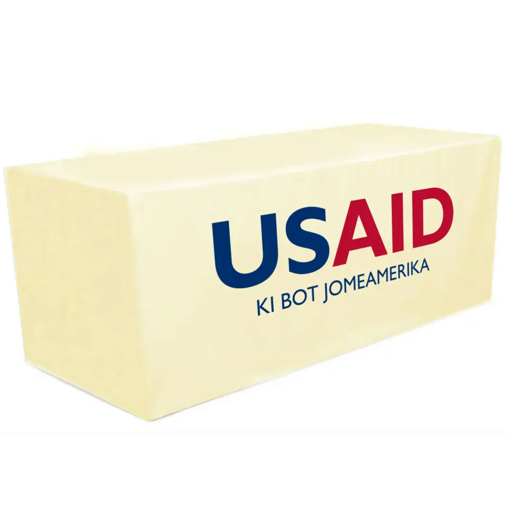 USAID Luo - 8' Fitted Dye Sub Tablecloth White