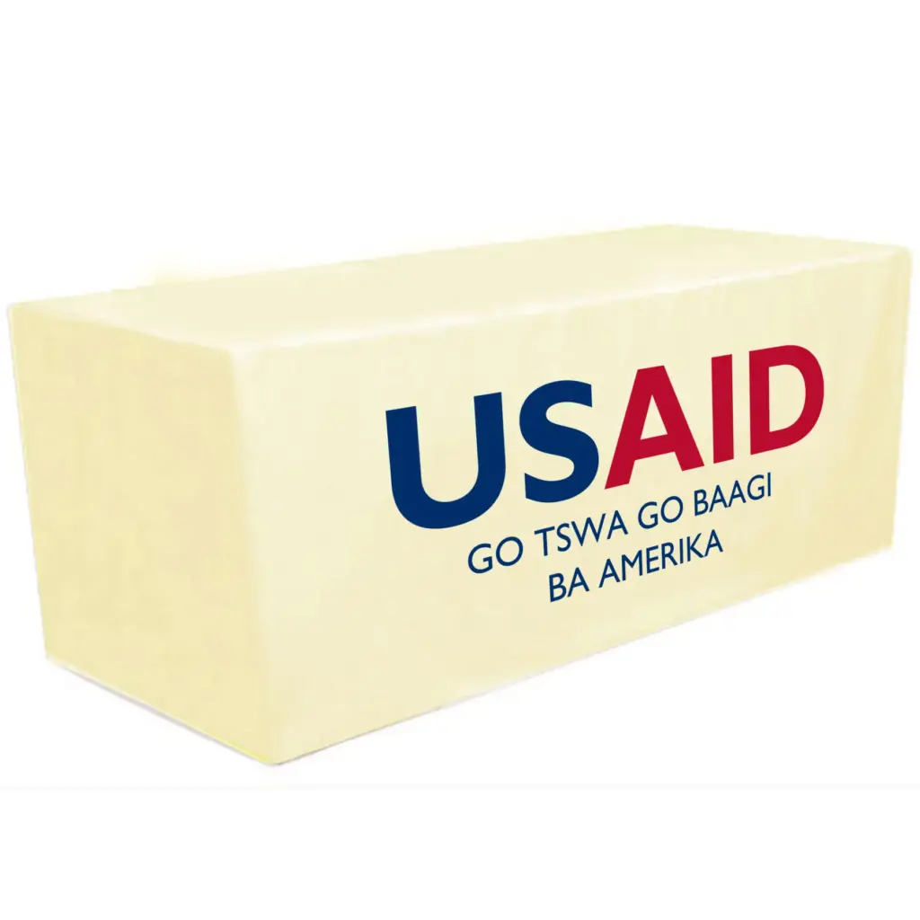 USAID Setswana - 8' Fitted Dye Sub Tablecloth White