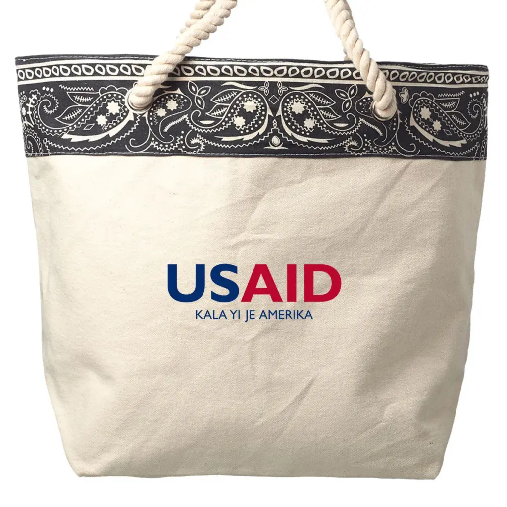 USAID Shilluk - Paisley Pattern Canvas Tote Bags (17.5"x12.5")