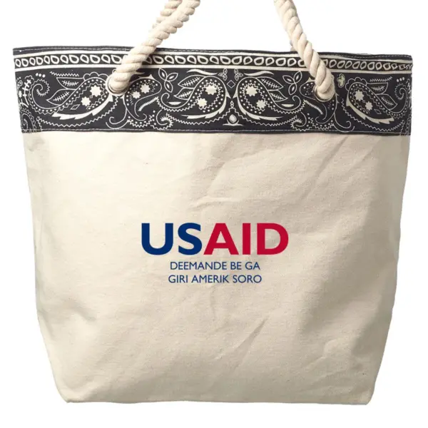 USAID Soninke - Paisley Pattern Canvas Tote Bags (17.5"x12.5")