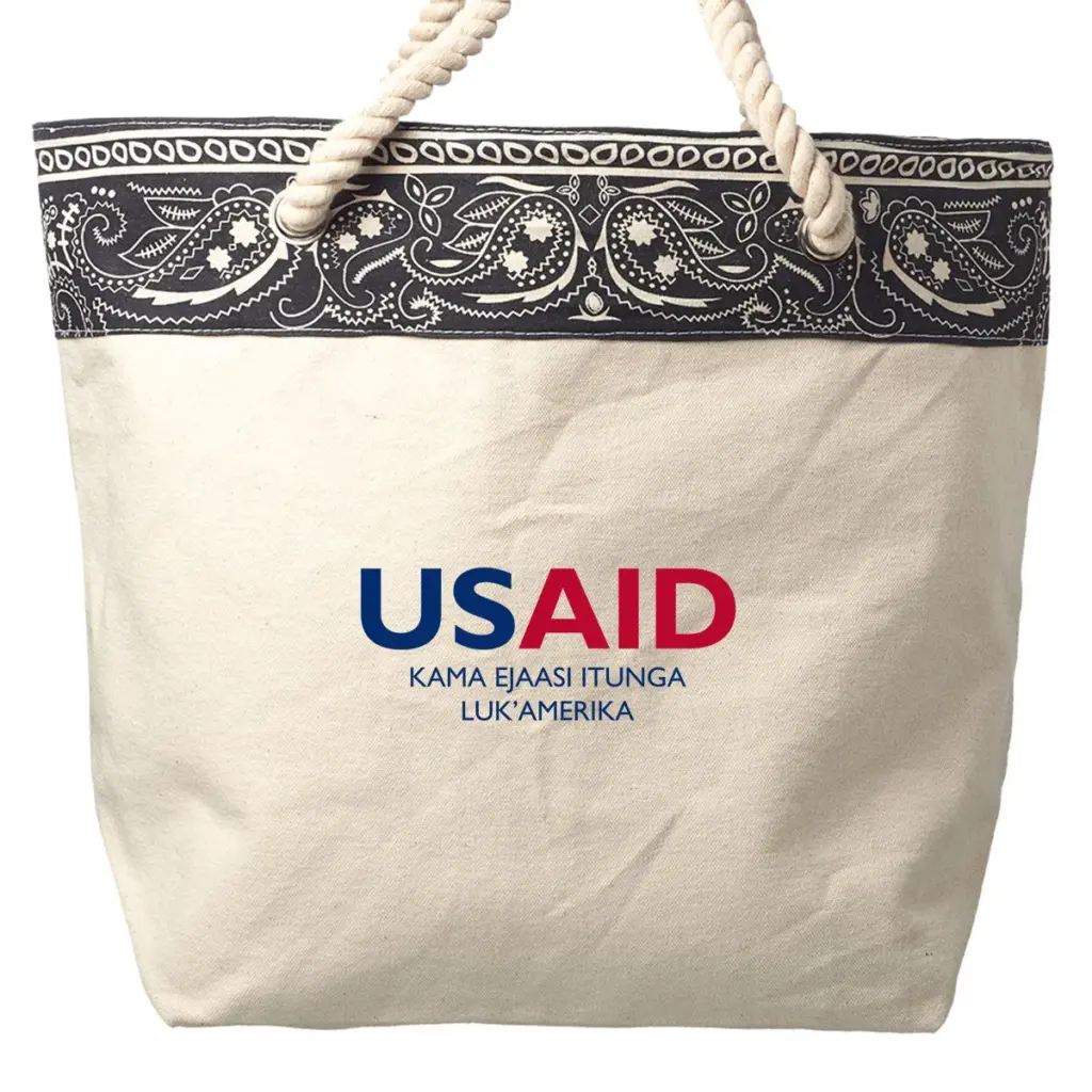 USAID Ateso - Paisley Pattern Canvas Tote Bags (17.5"x12.5")