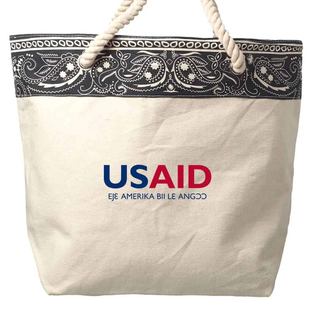 USAID Ga-Dangme - Paisley Pattern Canvas Tote Bags (17.5"x12.5")
