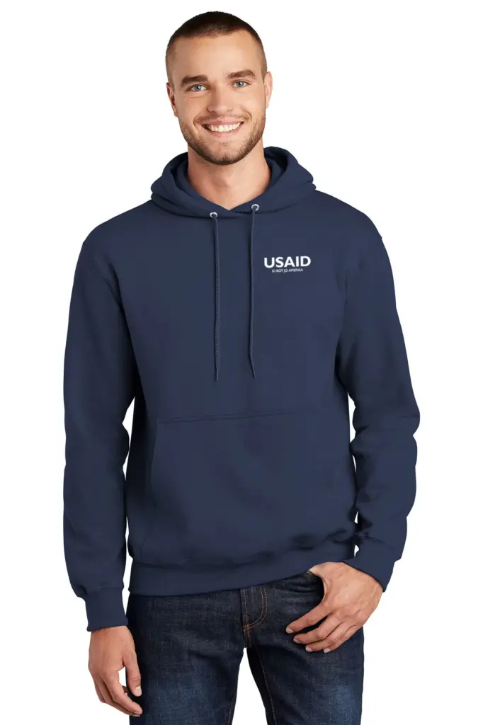 USAID Acholi - Port & Company Men's Essential Fleece Pullover Hooded Sweatshirt