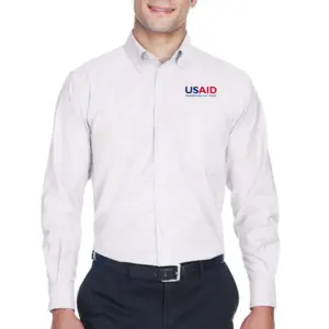 USAID Joola - Harriton Men's Long-Sleeve Oxford with Stain-Release