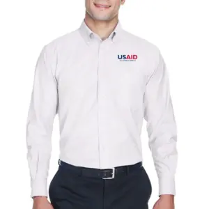 USAID Mampruli - Harriton Men's Long-Sleeve Oxford with Stain-Release