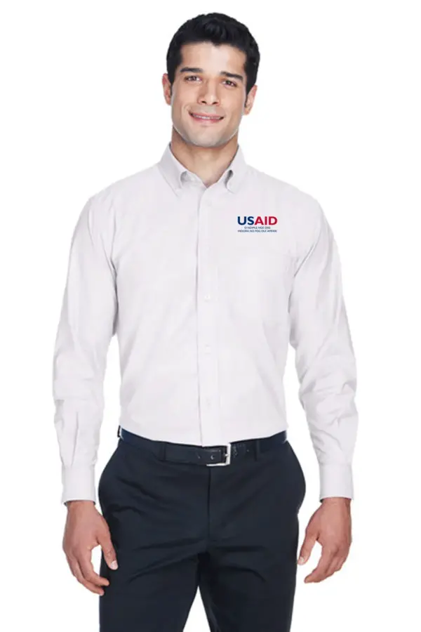 USAID Serere - Harriton Men's Long-Sleeve Oxford with Stain-Release