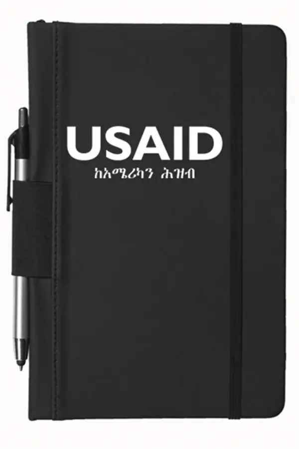 USAID Amharic - 5"x9" Executive Notebooks with Pen
