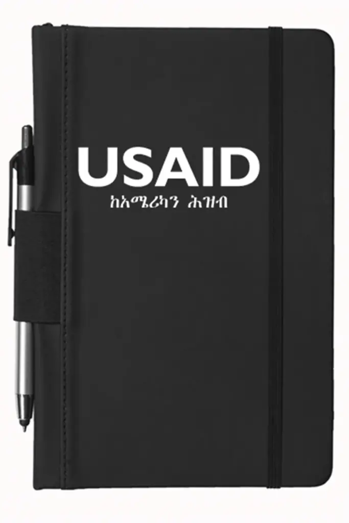 USAID Amharic - 5"x9" Executive Notebooks with Pen