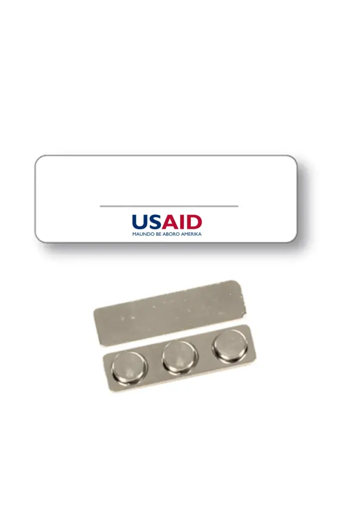 USAID Zande - Name Badge White Metal