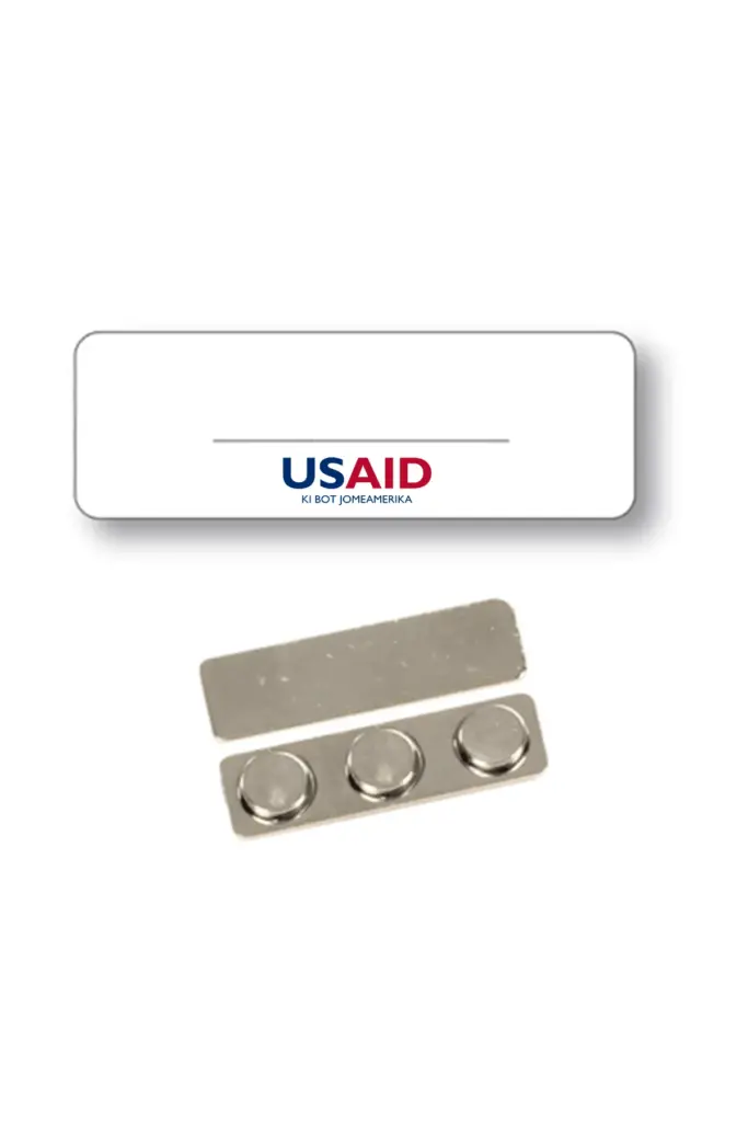 USAID Luo - Name Badge White Metal