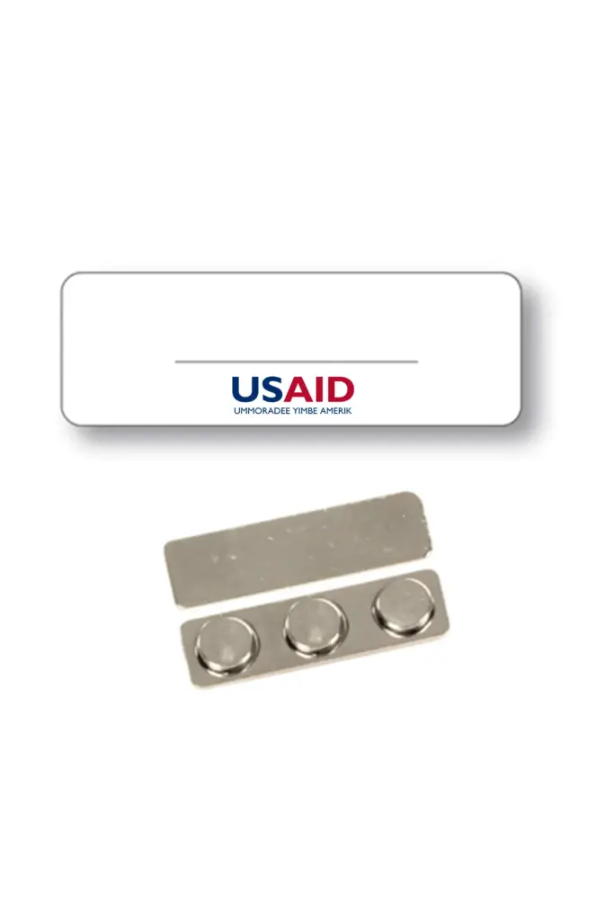USAID Pulaar - Name Badge White Metal