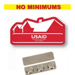 USAID Lugisu - Name badge Custom Shape Red Plastic