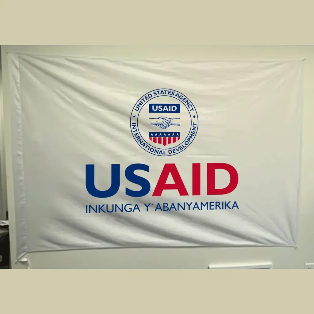 USAID Kinywarwanda Pole USAID Flag - Single Sided 3 x 5 feet