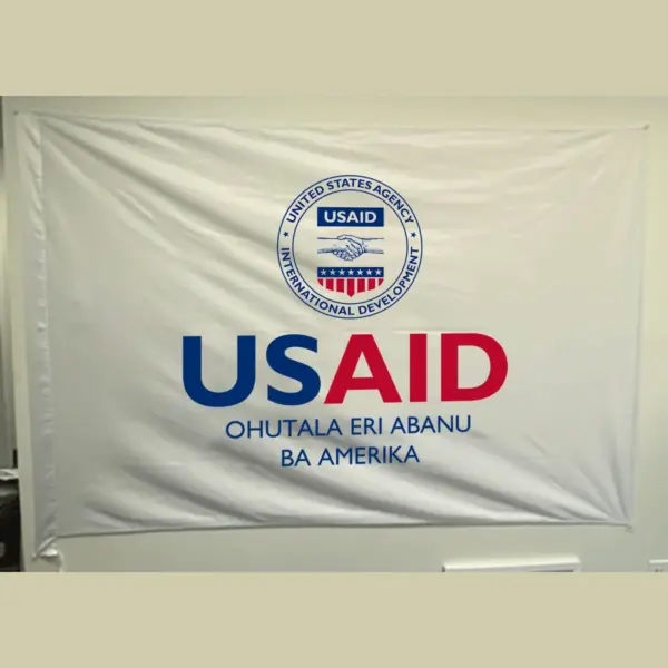 USAID Lusamiya Pole USAID Flag - Single Sided 3 x 5 feet
