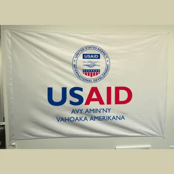 USAID Malagasy Pole USAID Flag - Single Sided 3 x 5 feet