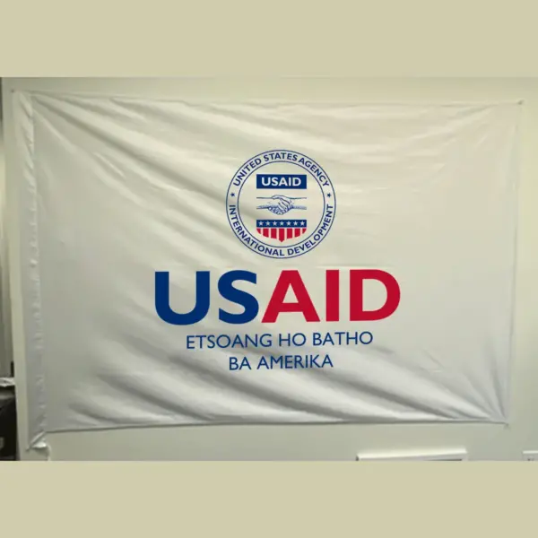 USAID Sesotho Pole USAID Flag - Single Sided 3 x 5 feet