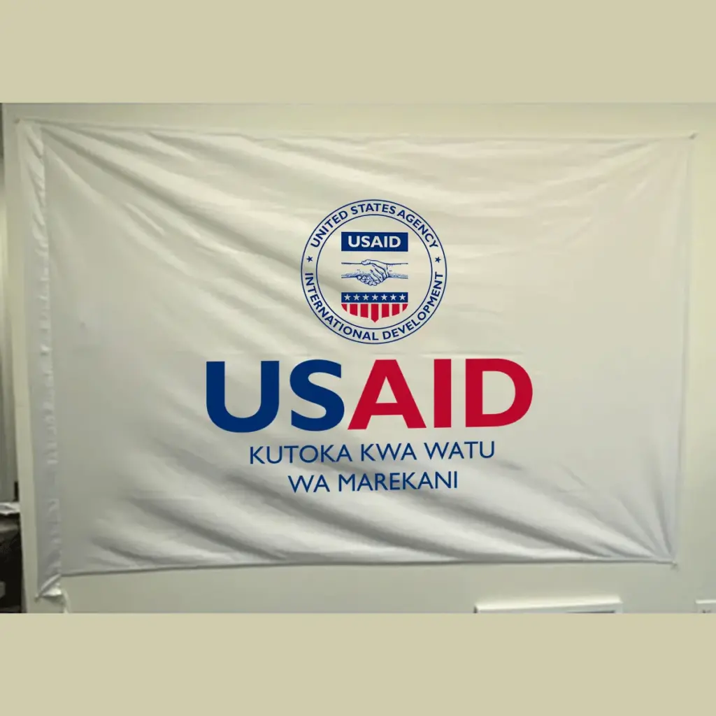 USAID Swahili Pole USAID Flag - Single Sided 3 x 5 feet