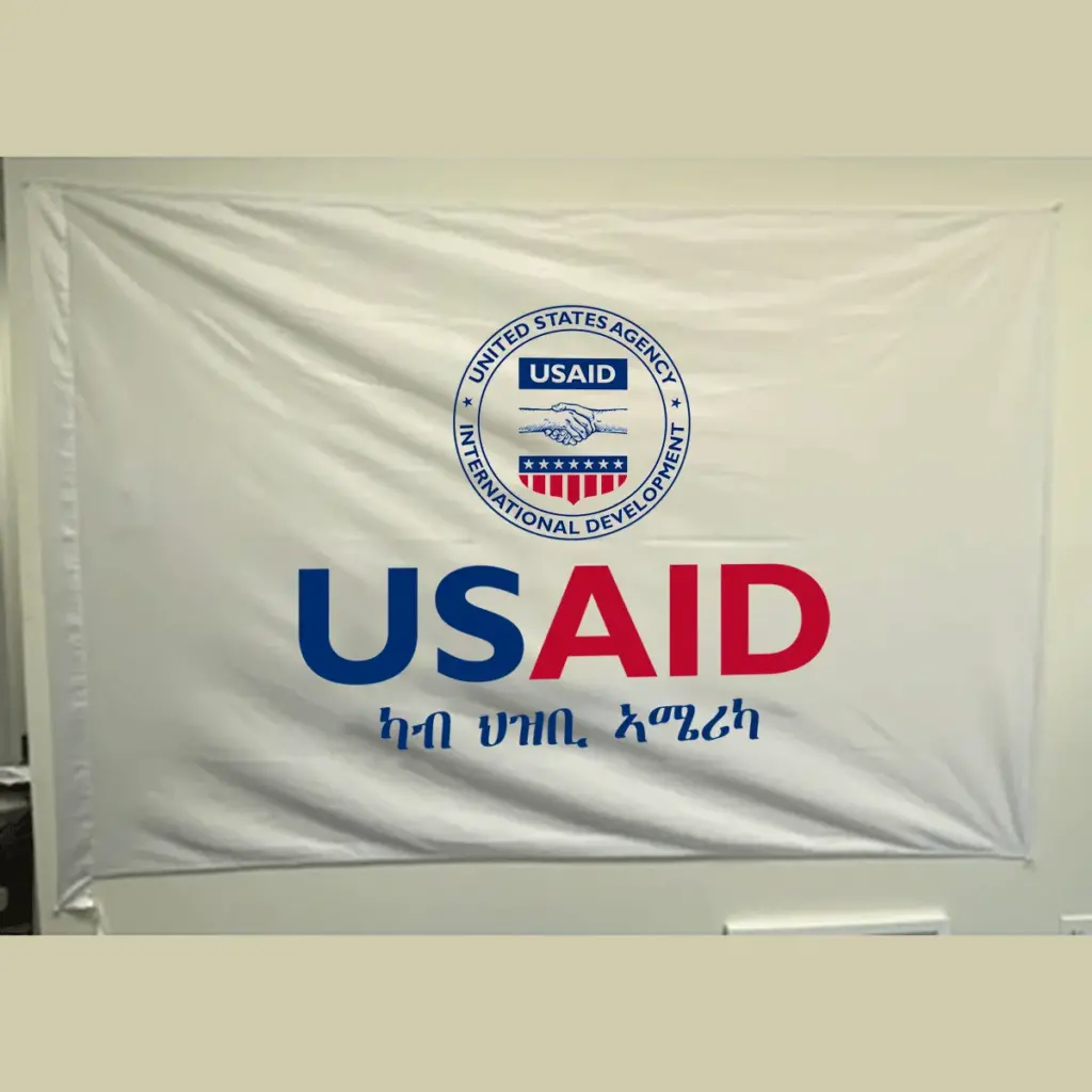 USAID Tigrinya Pole USAID Flag - Single Sided 3 x 5 feet