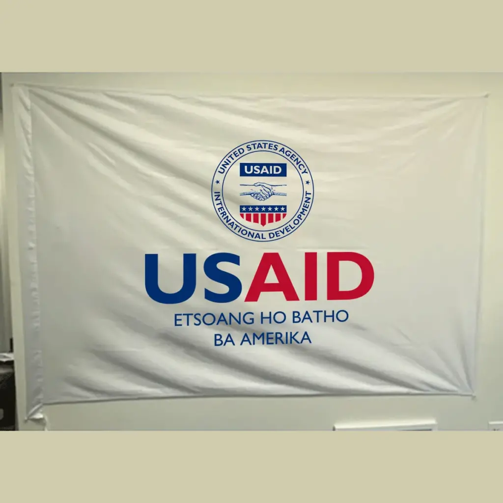 USAID Sesotho Pole USAID Flag - Single Sided 4 x 6 feet