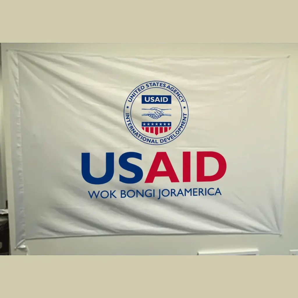 USAID Dhopadhola Pole USAID Flag - Single Sided 4 x 6 feet