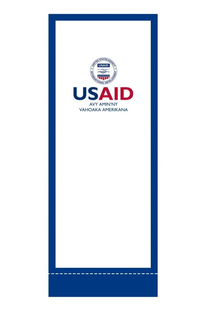 USAID Malagasy Superior Retractable Banner - 36" Silver Base. Full Color
