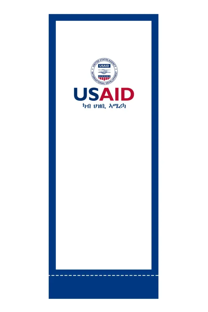 USAID Tigrinya Superior Retractable Banner - 36" Silver Base. Full Color