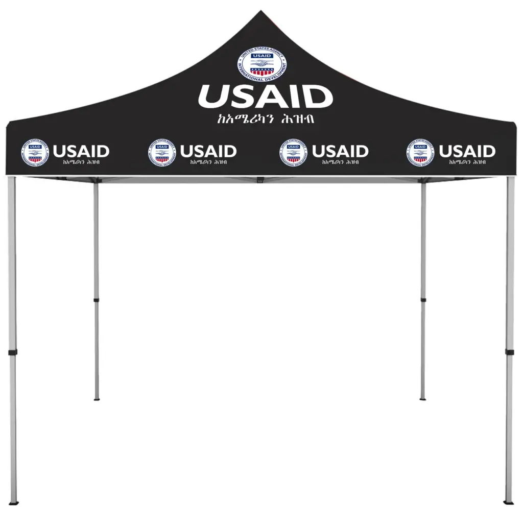 USAID Amharic - ONE CHOICE 10 ft. Steel Canopy Tent Dye-Sub Graphic Package
