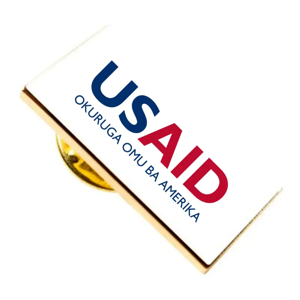 USAID Rutooro Brandmark Lapel Pins with Military Clutch Rectangular Min 100 pcs