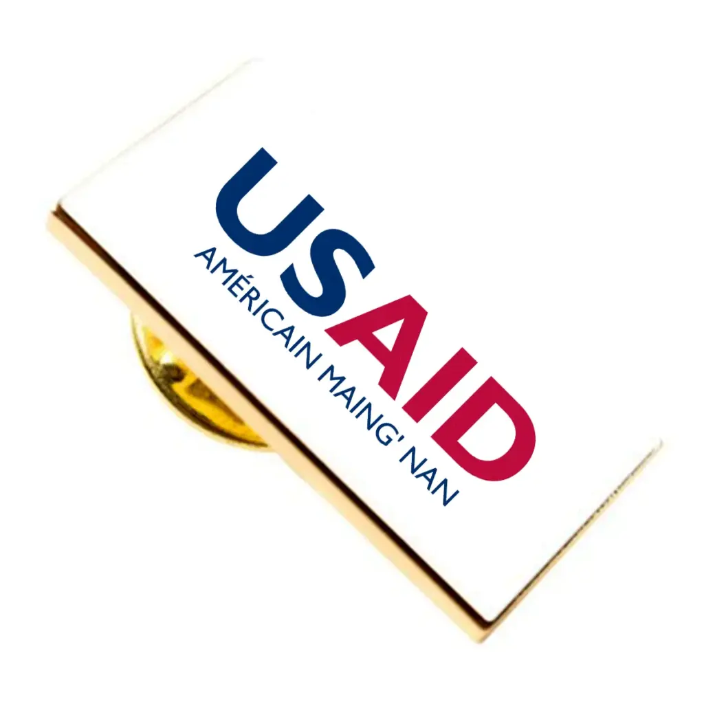 USAID Senufo Brandmark Lapel Pins with Military Clutch Rectangular Min 100 pcs