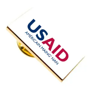 USAID Senufo Brandmark Lapel Pins with Military Clutch Rectangular Min 100 pcs
