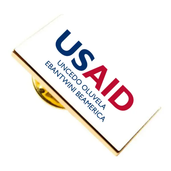 USAID Sindebele Brandmark Lapel Pins with Military Clutch Rectangular Min 100 pcs