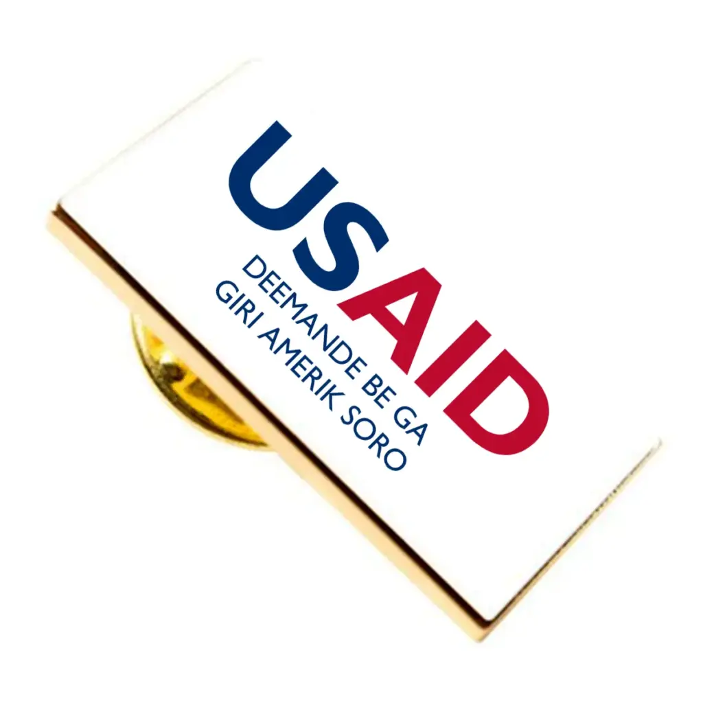 USAID Soninke Brandmark Lapel Pins with Military Clutch Rectangular Min 100 pcs