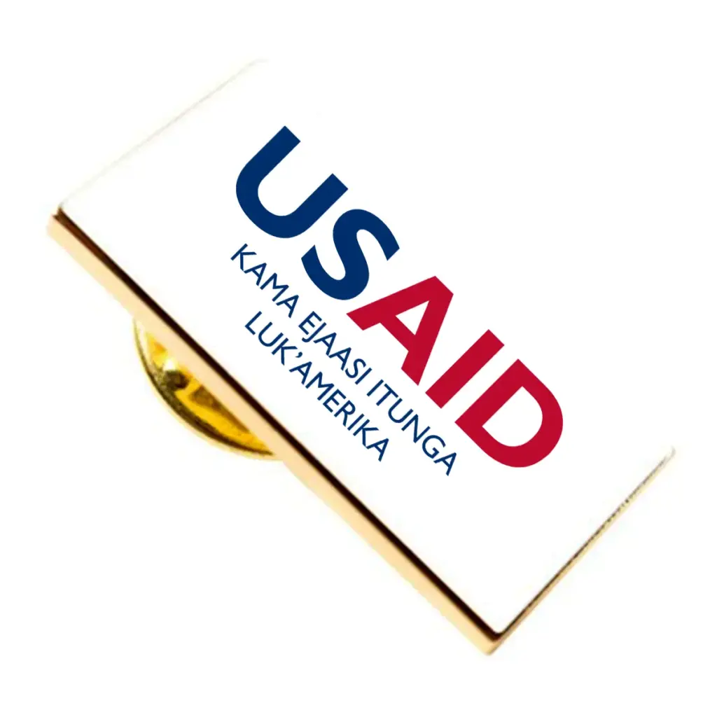 USAID Ateso Brandmark Lapel Pins with Military Clutch Rectangular Min 100 pcs