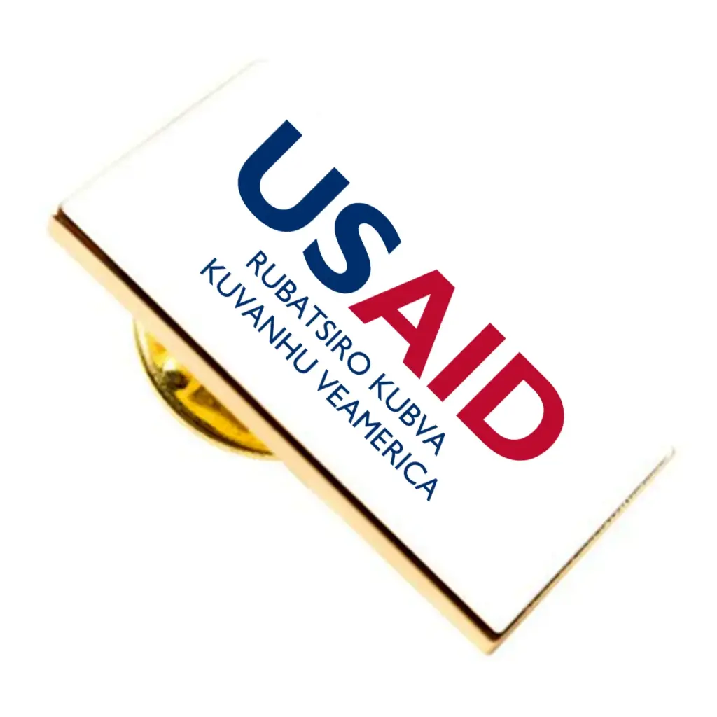 USAID Chishona Brandmark Lapel Pins with Military Clutch Rectangular Min 100 pcs