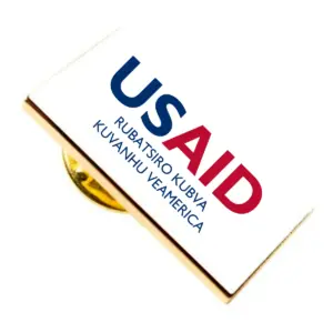 USAID Chishona Brandmark Lapel Pins with Military Clutch Rectangular Min 100 pcs