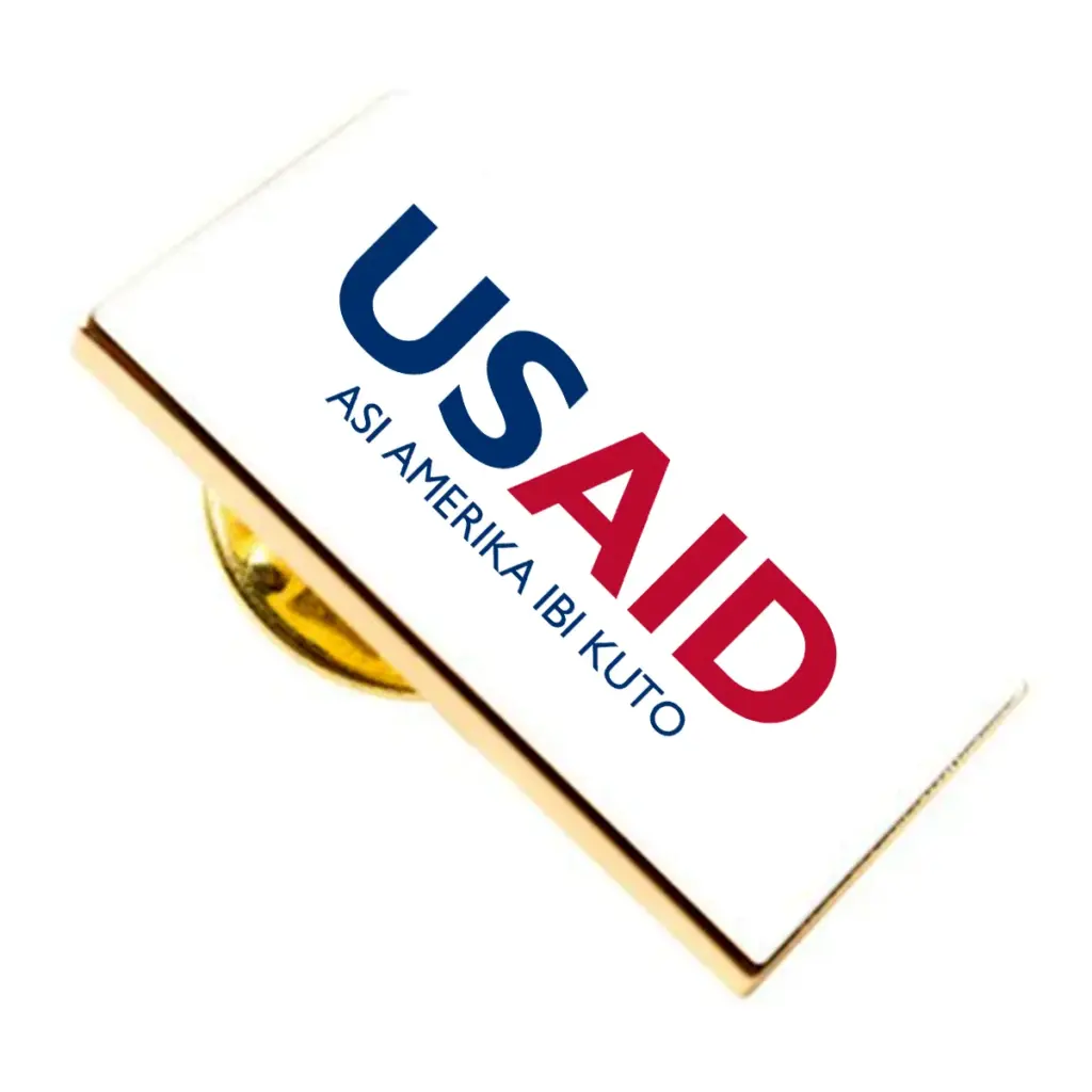 USAID Gonja Brandmark Lapel Pins with Military Clutch Rectangular Min 100 pcs