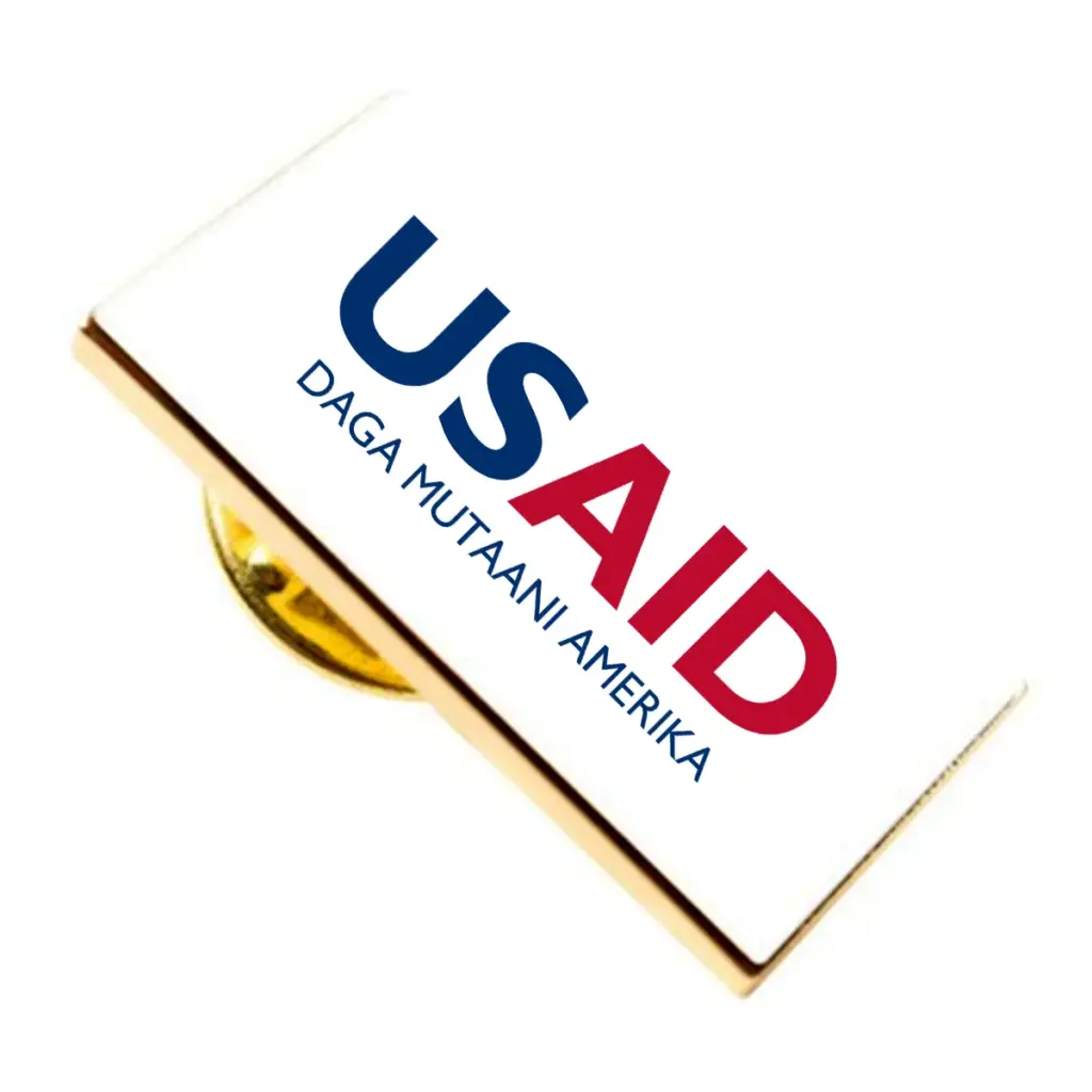 USAID Hausa Brandmark Lapel Pins with Military Clutch Rectangular Min 100 pcs