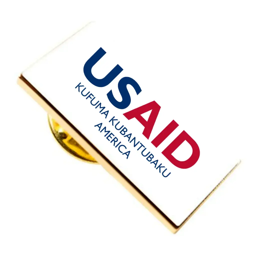 USAID Kaond Brandmark Lapel Pins with Military Clutch Rectangular Min 100 pcs