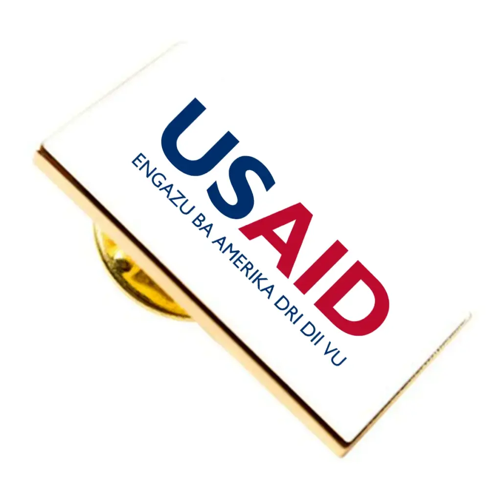 USAID Lugbara Brandmark Lapel Pins with Military Clutch Rectangular Min 100 pcs