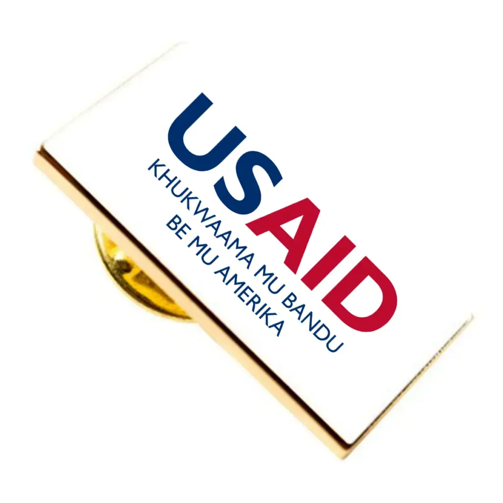USAID Lugisu Brandmark Lapel Pins with Military Clutch Rectangular Min 100 pcs