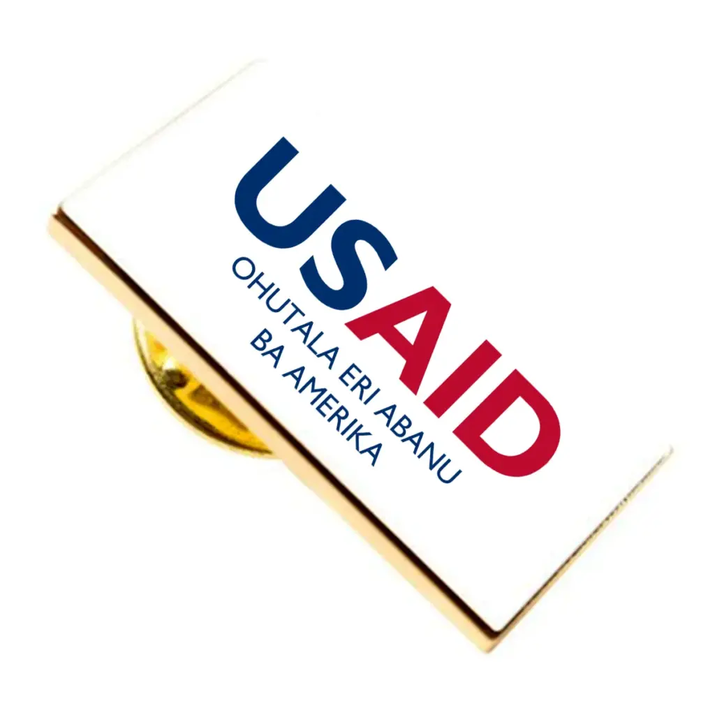 USAID Lusamiya Brandmark Lapel Pins with Military Clutch Rectangular Min 100 pcs